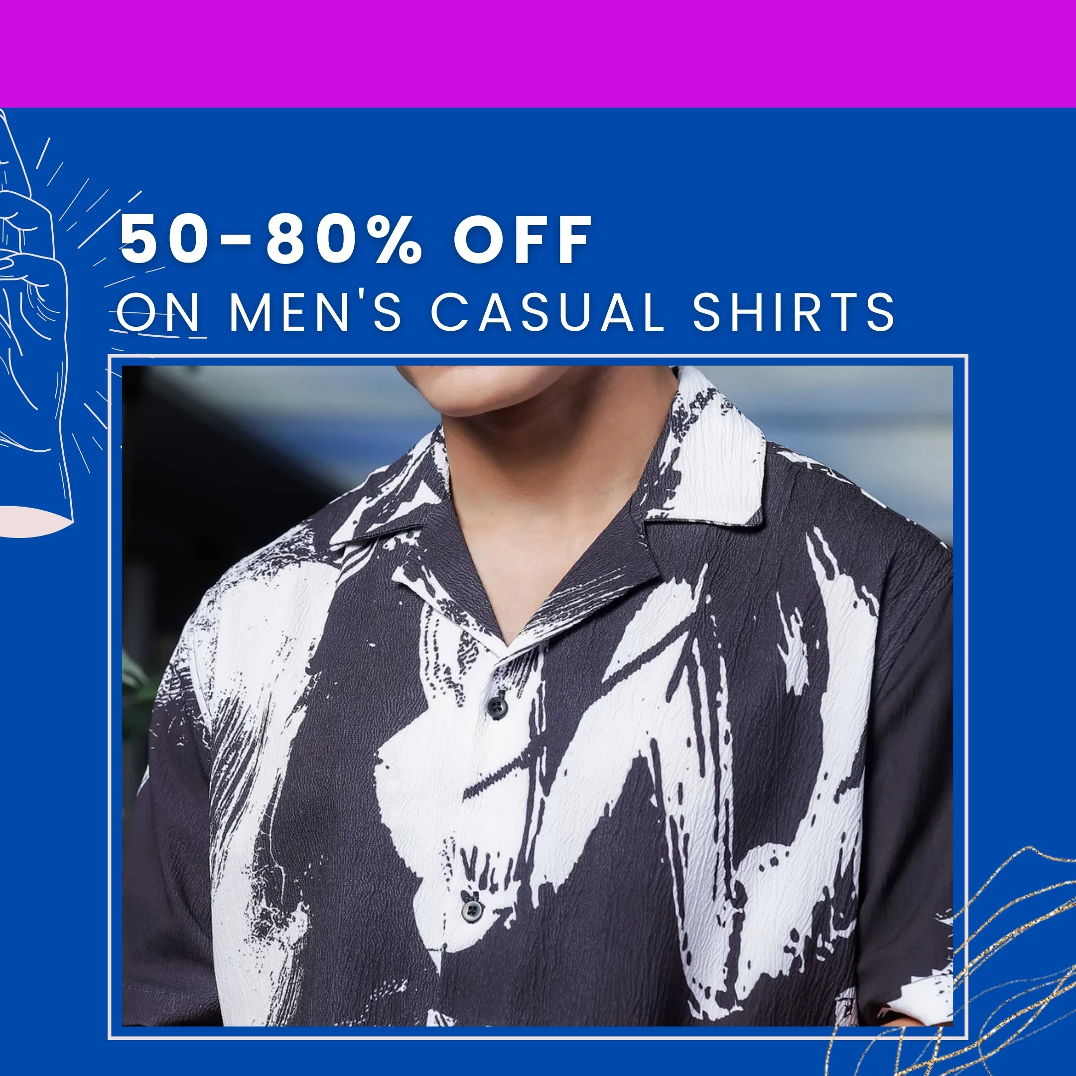 50-80% Off on Men's Casual Shirts – Starting from ₹499